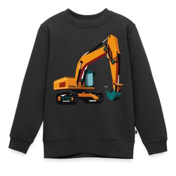 Großer Bagger - Kinder Premium Organic Sweatshirt - Schwarz - Vorne - AI Model Kid Female (0cm)