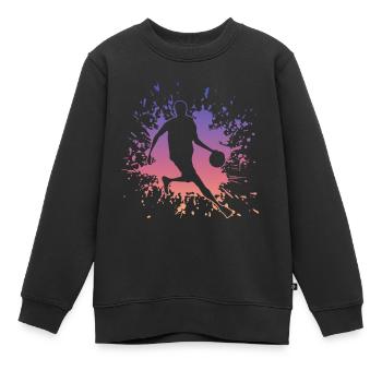 Basketball, Baller, Player, Streetball - Kinder Premium Organic Sweatshirt - Schwarz - Vorne - AI Model Kid Female (0cm)
