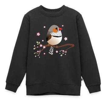 Mignon pinson zébré bulbeux - Sweat Premium enfant bio - noir - Devant - AI Model Kid Female (0cm)