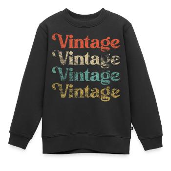 Vintage - Vintage Distressed - Kinder Premium Organic Sweatshirt - Schwarz - Vorne - AI Model Kid Female (0cm)