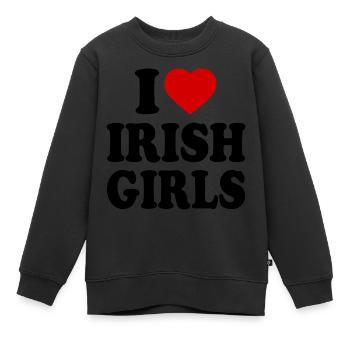 I love irish girls - Kinder Premium Organic Sweatshirt - Schwarz - Vorne - AI Model Kid Female (0cm)
