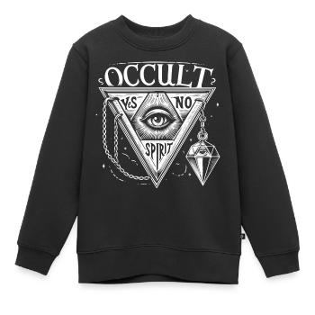 Okkultes Geist Logo JA Gold NEIN Pendel - Kinder Premium Organic Sweatshirt - Schwarz - Vorne - AI Model Kid Female (0cm)