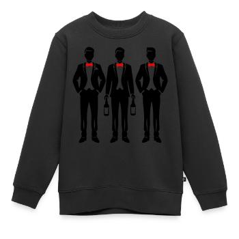 L’équipe du marié - Sweat Premium enfant bio - noir - Devant - AI Model Kid Female (0cm)