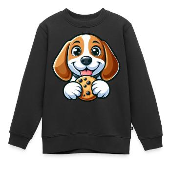 Süßer Beagle Hund süße Kekse Nachtisch - Kinder Premium Organic Sweatshirt - Schwarz - Vorne - AI Model Kid Female (0cm)