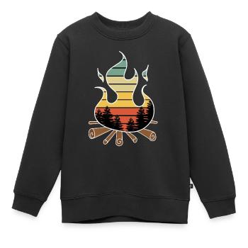 Campfire - Kids Premium Organic Sweatshirt - black - Front - AI Model Kid Female (0cm)
