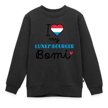 I love my Luxembourger Bomi - Kids Premium Organic Sweatshirt - black - Front - AI Model Kid Female (0cm)