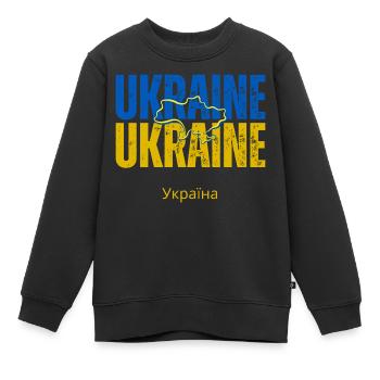 Ukrainische Flagge, Ukrainischer Stolz - Kinder Premium Organic Sweatshirt - Schwarz - Vorne - AI Model Kid Female (0cm)