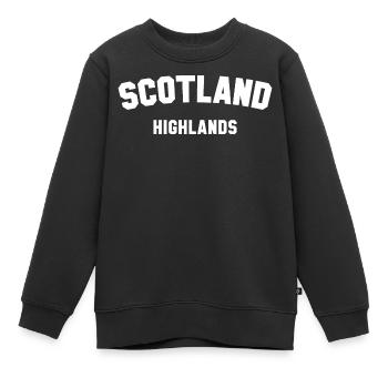 ÉCOSSE HIGHLANDS Schottland - Sweat Premium enfant bio - noir - Devant - AI Model Kid Female (0cm)