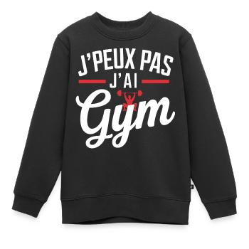 Ich kann nicht, ich habe ein Fitnessstudio - Kinder Premium Organic Sweatshirt - Schwarz - Vorne - AI Model Kid Female (0cm)