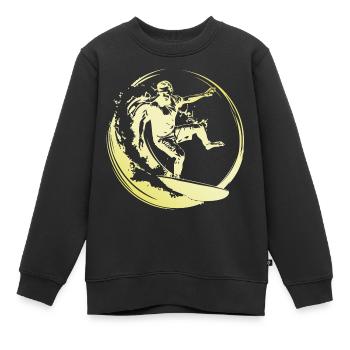 Surfeur Homme - Sweat Premium enfant bio - noir - Devant - AI Model Kid Female (0cm)