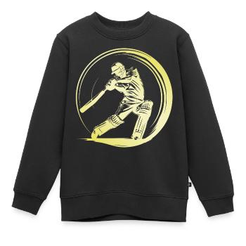 Homme de cricket - Sweat Premium enfant bio - noir - Devant - AI Model Kid Female (0cm)