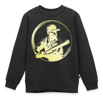 Homme de baseball - Sweat Premium enfant bio - noir - Devant - AI Model Kid Female (0cm)