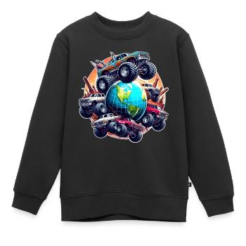 Monstertrucks crazy car Truck Auto - raffstaff ® - Kinder Premium Organic Sweatshirt - Schwarz - Vorne - AI Model Kid Female (0cm)