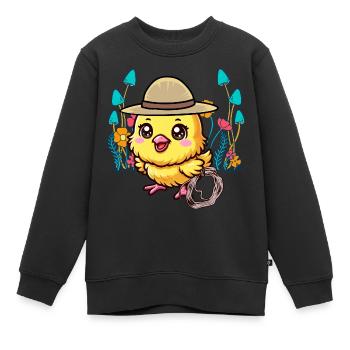 animaux mignons poussin wild west enfants enfant - Sweat Premium enfant bio - noir - Devant - AI Model Kid Female (0cm)