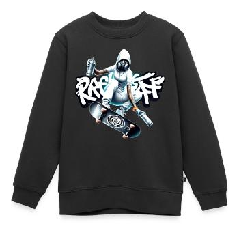 Skater sprayer girl Graffiti Sk8 - raffstaff ® - Kids Premium Organic Sweatshirt - black - Front - AI Model Kid Female (0cm)