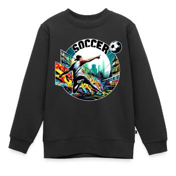 Street Soccer Graffiti Fußball Ball - raffstaff ® - Kinder Premium Organic Sweatshirt - Schwarz - Vorne - AI Model Kid Female (0cm)