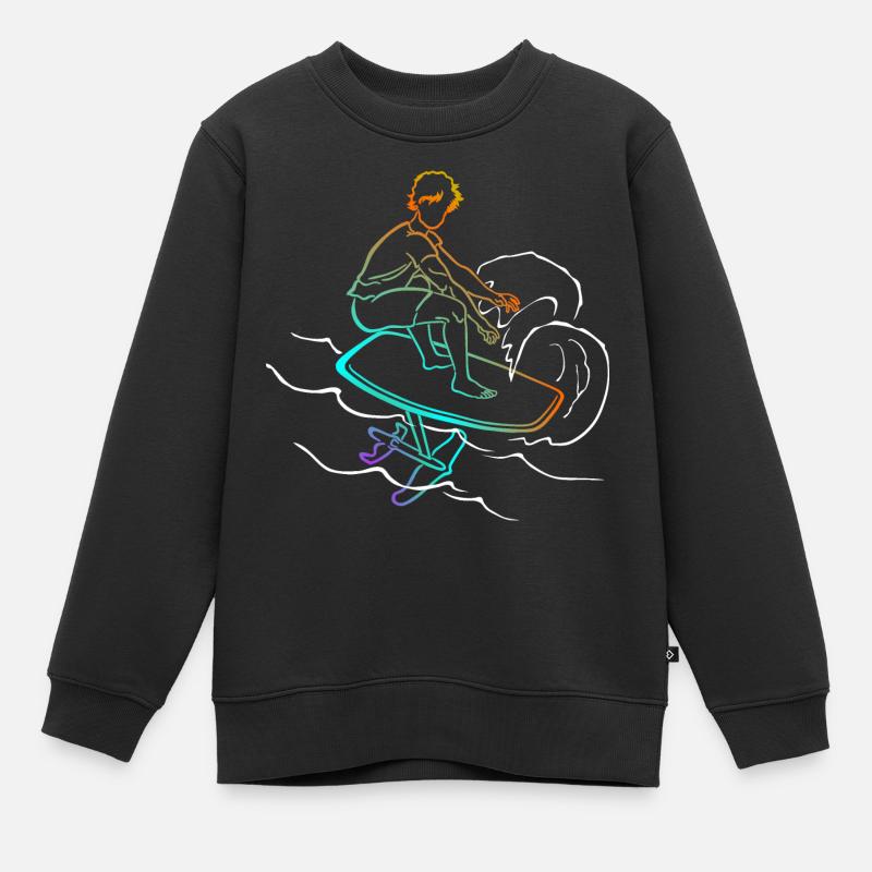 Foil Foiling Wing Sling Surf - Sweat Premium enfant bio - noir