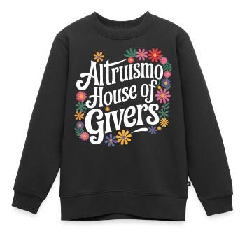 Altruisme Don désintéressé Donner d’école - Sweat Premium enfant bio - noir - Devant - AI Model Kid Female (0cm)