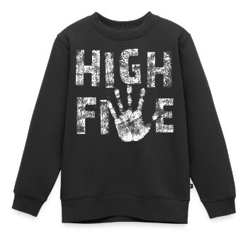 Tape m’en cinq - Sweat Premium enfant bio - noir - Devant - AI Model Kid Female (0cm)