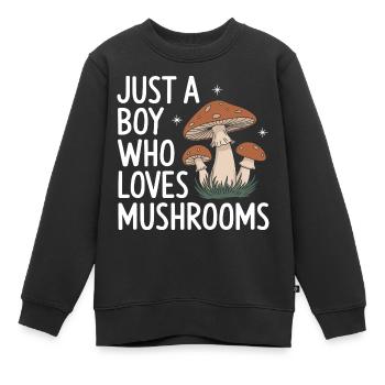 Pilz Pilze Funghi Champignon - Kinder Premium Organic Sweatshirt - Schwarz - Vorne - AI Model Kid Female (0cm)