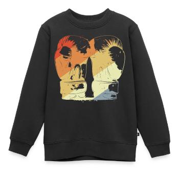 Boxhandschuhe Retro - Kinder Premium Organic Sweatshirt - Schwarz - Vorne - AI Model Kid Female (0cm)
