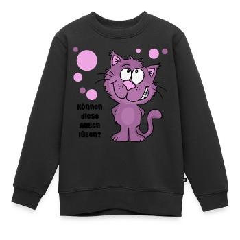 Can these eyes lie? - Kids Premium Organic Sweatshirt - black - Front - AI Model Kid Female (0cm)