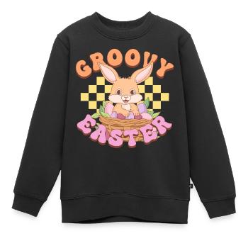 Groovy Easter - Kinder Premium Organic Sweatshirt - Schwarz - Vorne - AI Model Kid Female (0cm)