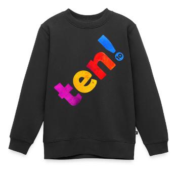 ZEHN 10 JAHRE 10. GEBURTSTAG - Kinder Premium Organic Sweatshirt - Schwarz - Vorne - AI Model Kid Female (0cm)