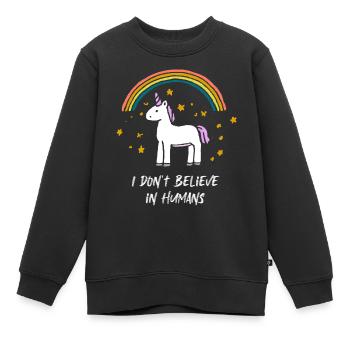 Je ne crois pas aux gens licorne - Sweat Premium enfant bio - noir - Devant - AI Model Kid Female (0cm)