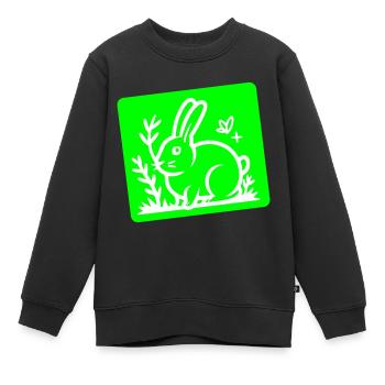 Lapin de Pâques Pâques - Sweat Premium enfant bio - noir - Devant - AI Model Kid Female (0cm)