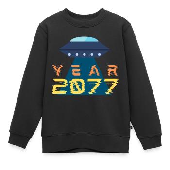 Ufo - Kinder Premium Organic Sweatshirt - Schwarz - Vorne - AI Model Kid Female (0cm)