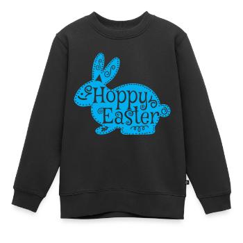 Pâques houblonnées Joyeuses Pâques - Sweat Premium enfant bio - noir - Devant - AI Model Kid Female (0cm)