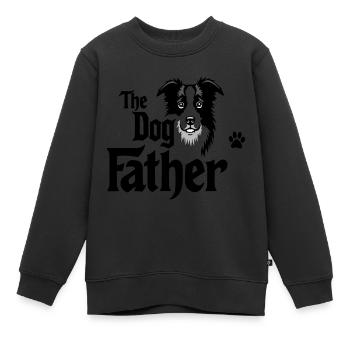 Minimalist Dog Silhouette with Stylish Beard - Kids Premium Organic Sweatshirt - black - Front - AI Model Kid Female (0cm)