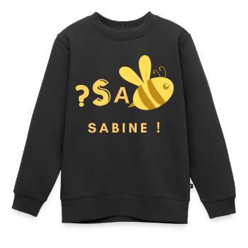 Sabine, Vorname, lustiges Motiv - Kinder Premium Organic Sweatshirt - Schwarz - Vorne - AI Model Kid Female (0cm)