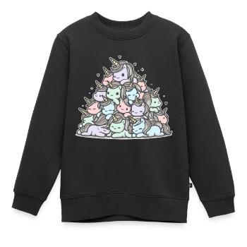 Einhhorn Haufen Lustig - Kinder Premium Organic Sweatshirt - Schwarz - Vorne - AI Model Kid Female (0cm)