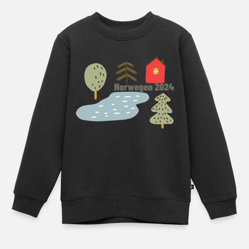 Norvège 2024 - Sweat Premium enfant bio - noir