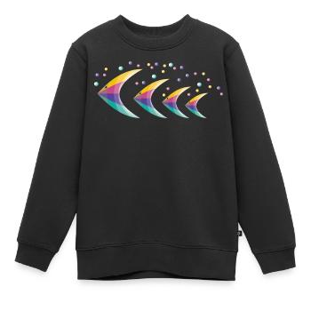 Die Regenbogenfischfamilie - Kinder Premium Organic Sweatshirt - Schwarz - Vorne - AI Model Kid Female (0cm)