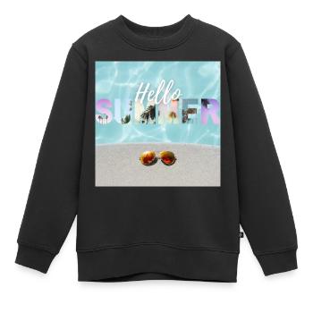 Hello summer - Sweat Premium enfant bio - noir - Devant - AI Model Kid Female (0cm)