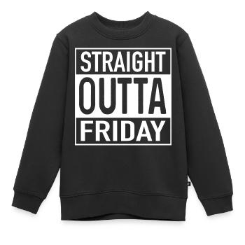 Straight OUTTA Vendredi - Sweat Premium enfant bio - noir - Devant - AI Model Kid Female (0cm)