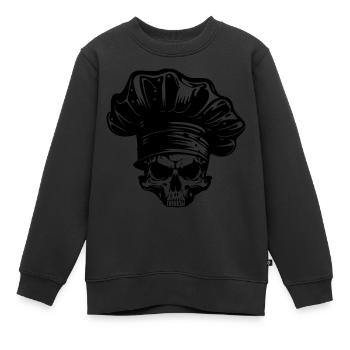Chef Skeleton Chef - Sweat Premium enfant bio - noir - Devant - AI Model Kid Female (0cm)