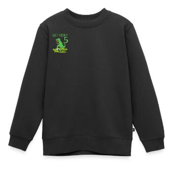 Dinosaure Rex Football 5 Joyeux Anniversaire Vert - Sweat Premium enfant bio - noir - Devant - AI Model Kid Female (0cm)