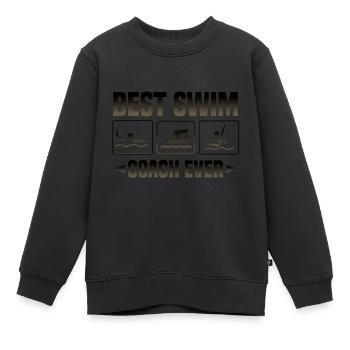 Beste Schwimmtrainer aller Zeiten Geschenke für Schwimmtrainer Geschenke - Kinder Premium Organic Sweatshirt - Schwarz - Vorne - AI Model Kid Female (0cm)