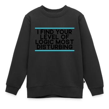 Cadeau sarcastique Trouvez votre niveau de logique dérangeant - Sweat Premium enfant bio - noir - Devant - AI Model Kid Female (0cm)