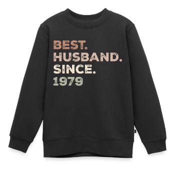 Bester Ehemann seit 1979 Jubiläumsgeschenk - Kinder Premium Organic Sweatshirt - Schwarz - Vorne - AI Model Kid Female (0cm)