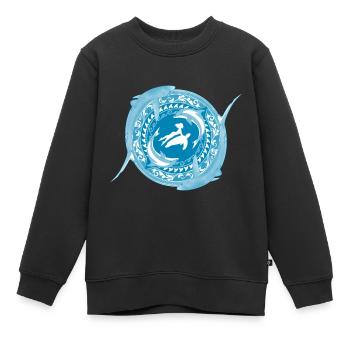 Kind von Poseidon - Kinder Premium Organic Sweatshirt - Schwarz - Vorne - AI Model Kid Female (0cm)