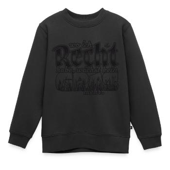 Handlettering „Wo ich recht habe, wächst …" - Kinder Premium Organic Sweatshirt - Schwarz - Vorne - AI Model Kid Female (0cm)