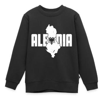 République d’Albanie Albanie Shqipëria Tirana Albanais - Sweat Premium enfant bio - noir - Devant - AI Model Kid Female (0cm)