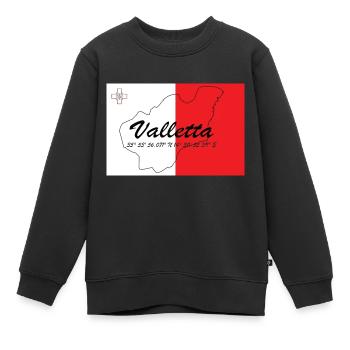 Valletta - Hauptstadt mit GPS & Flagge - Kinder Premium Organic Sweatshirt - Schwarz - Vorne - AI Model Kid Female (0cm)