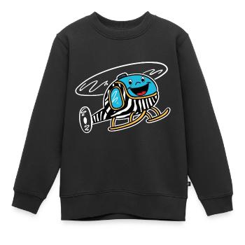 Funny Safari Helicopter - Kids Premium Organic Sweatshirt - black - Front - AI Model Kid Female (0cm)
