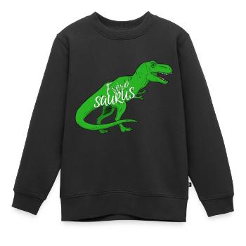 Frèrosaurus Humour Dinosaure Pour Garçon - Sweat Premium enfant bio - noir - Devant - AI Model Kid Female (0cm)